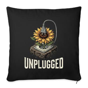 Unplugged Flower - Sofa pillowcase 17,3'' x 17,3'' (45 x 45 cm) - black - Front