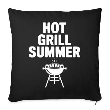 Grill chaud Été - Housse de coussin décorative 45 x 45 cm - noir - Devant