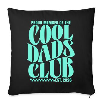 Club des papas cool - Cadeau pour futurs papas 2026 - Housse de coussin décorative 45 x 45 cm - noir - Devant