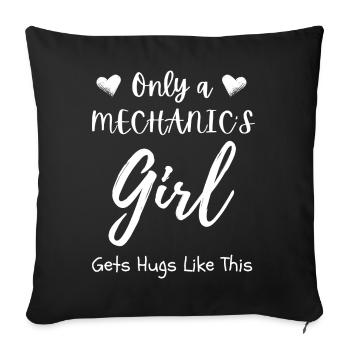 Mechanic Girl Funny Female Automotive Technician  - Sofa pillowcase 17,3'' x 17,3'' (45 x 45 cm) - black - Front