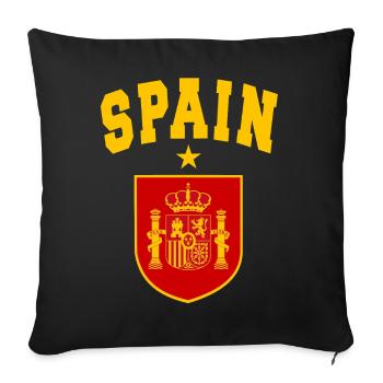 SPANIEN SPAIN España EUROPA SPANISCHE SPORT FAN - Sofakissenbezug 45 x 45 cm - Schwarz - Vorne