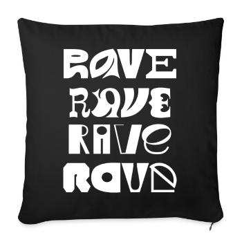 Rave-Typografie - Sofakissenbezug 45 x 45 cm - Schwarz - Vorne