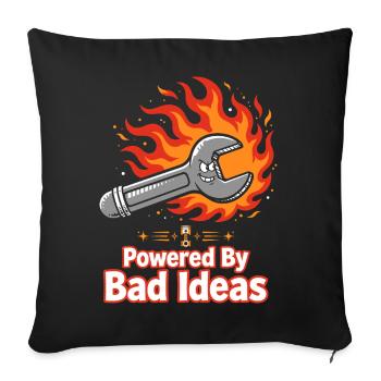 Propulsé par une clé à moindre de mauvaises idées - Housse de coussin décorative 45 x 45 cm - noir - Devant