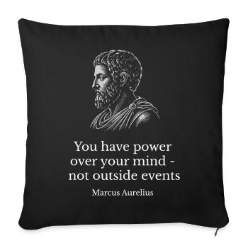 Mentalité stoïcienne de Marc Aurèle - Housse de coussin décorative 45 x 45 cm - noir - Devant