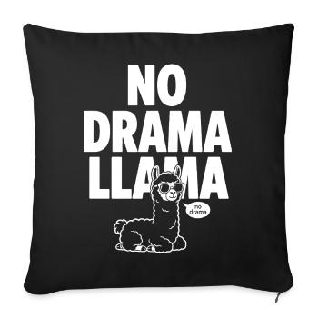 No Drama Llama – Cool Llama - Sofa pillowcase 17,3'' x 17,3'' (45 x 45 cm) - black - Front