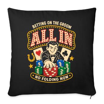All In Poker und Casino - Sofakissenbezug 45 x 45 cm - Schwarz - Vorne