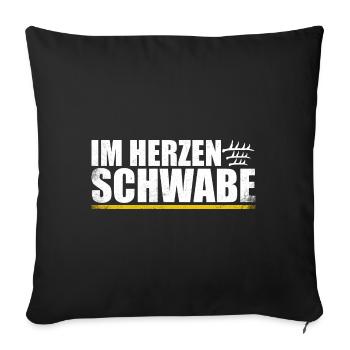 Im Herzen Schwabe Stolze Schwaben Vintage - Sofakissenbezug 45 x 45 cm - Schwarz - Vorne