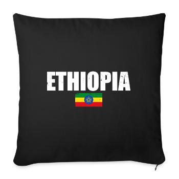 Ethiopia Ethiopia Ethiopian Flag Ethiopian - Sofa pillowcase 17,3'' x 17,3'' (45 x 45 cm) - black - Front