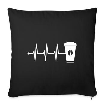 Kaffee Puls - Sofakissenbezug 45 x 45 cm - Schwarz - Vorne