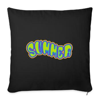 Summer - sun - holiday - good mood - Sofa pillowcase 17,3'' x 17,3'' (45 x 45 cm) - black - Front