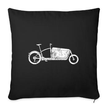 Cool parents ride cargo bikes - Sofa pillowcase 17,3'' x 17,3'' (45 x 45 cm) - black - Front