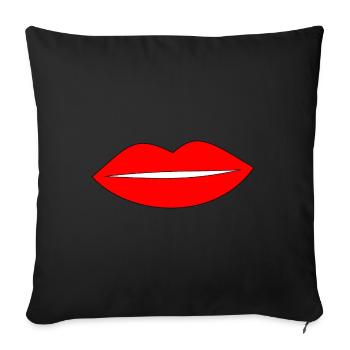 Kissing Lips Lipstick Lips - Sofa pillowcase 17,3'' x 17,3'' (45 x 45 cm) - black - Front