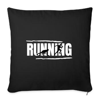Course Sport Cadeau - Housse de coussin décorative 45 x 45 cm - noir - Devant