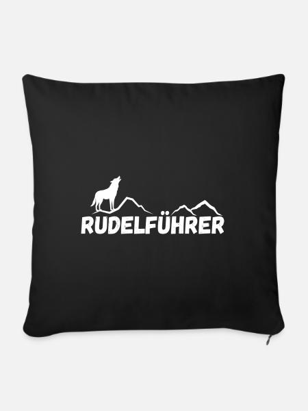 Rudelführer Papa Wolf Geschenk - Sofakissenbezug 45 x 45 cm - Schwarz
