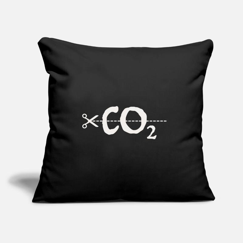CO2 | Climate Change, Scissors, Nature Conservation Sofa pillowcase 17,3'' x 17,3'' (45 x 45 cm)
