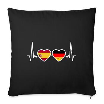 Spanien Deutschland Flagge Spanisch Deutsch - Sofakissenbezug 45 x 45 cm - Schwarz - Vorne