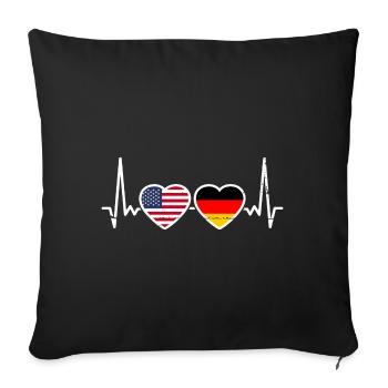 USA Germany Flag American German - Sofa pillowcase 17,3'' x 17,3'' (45 x 45 cm) - black - Front