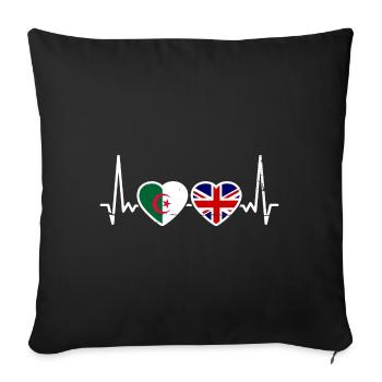 Algeria Great Britain Flag Algerian British - Sofa pillowcase 17,3'' x 17,3'' (45 x 45 cm) - black - Front