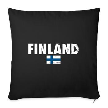 Finland Finland Finnish flag Finn - Sofa pillowcase 17,3'' x 17,3'' (45 x 45 cm) - black - Front
