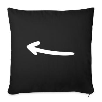 Arrow drawing sketch white - Sofa pillowcase 17,3'' x 17,3'' (45 x 45 cm) - black - Front