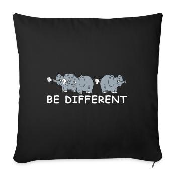 Soyez différent | éléphant, images drôles, pet - Housse de coussin décorative 45 x 45 cm - noir - Devant