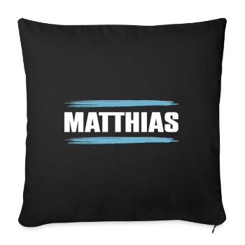 Matthias - Sofa pillowcase 17,3'' x 17,3'' (45 x 45 cm) - black - Front