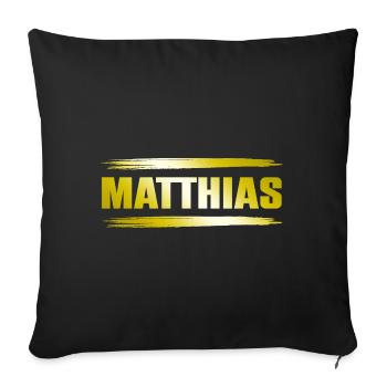Matthias - Sofa pillowcase 17,3'' x 17,3'' (45 x 45 cm) - black - Front