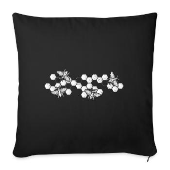 Nid d’abeille Animal apiculteur abeille cadeau apiculteur - Housse de coussin décorative 45 x 45 cm - noir - Devant