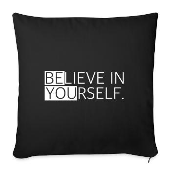 Soyez vous-même | Croire en soi, motivation, objectif - Housse de coussin décorative 45 x 45 cm - noir - Devant