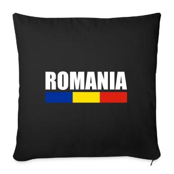 Romania Flag Romanian Romania Romania - Sofa pillowcase 17,3'' x 17,3'' (45 x 45 cm) - black - Front