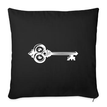 Key icon - Sofa pillowcase 17,3'' x 17,3'' (45 x 45 cm) - black - Front