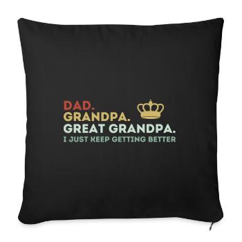 Papa Grand-père Cadeau de grand-père - Housse de coussin décorative 45 x 45 cm - noir - Devant