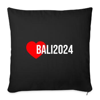 Bali 2024 Heart Holiday - Sofa pillowcase 17,3'' x 17,3'' (45 x 45 cm) - black - Front
