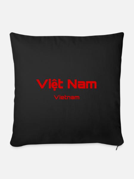 Vietnam - Land - Sofakissenbezug 45 x 45 cm - Schwarz