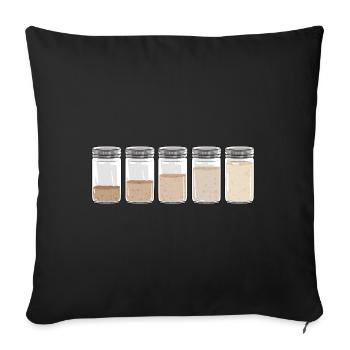 Sourdough I Sourdough Starter Evolution I Bread - Sofa pillowcase 17,3'' x 17,3'' (45 x 45 cm) - black - Front