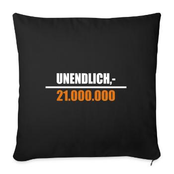 Unendlich geteilt durch 21 Millionen - Sofakissenbezug 45 x 45 cm - Schwarz - Vorne