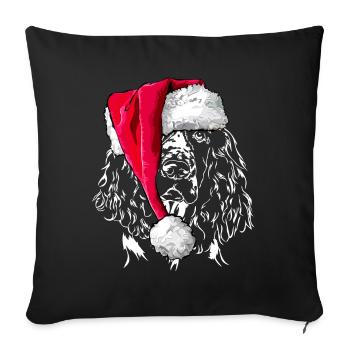 ENGLISH SPRINGER SPANIEL Weihnachten - Sofakissenbezug 45 x 45 cm - Schwarz - Vorne