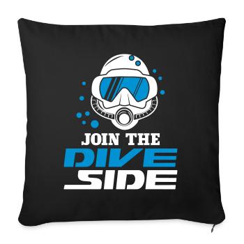 Dive Side - Sofakissenbezug 45 x 45 cm - Schwarz - Vorne