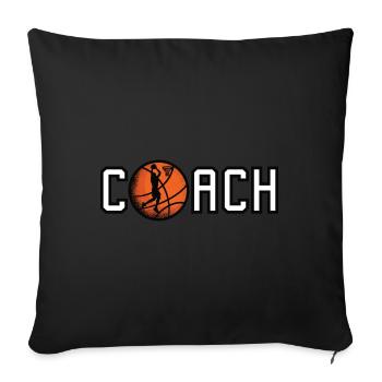 COACH Basketball - Basketball Coach Design - Sofa pillowcase 17,3'' x 17,3'' (45 x 45 cm) - black - Front