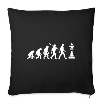 Evolution - Schach - Schachspieler - Sofakissenbezug 45 x 45 cm - Schwarz - Vorne