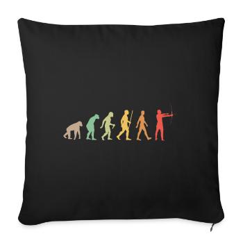 Bogenschießen Evolution Geschenk Bogenschütze - Sofakissenbezug 45 x 45 cm - Schwarz - Vorne