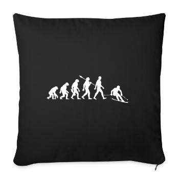 Evolution Ski - Skifahrer - Wintersport - Sofakissenbezug 45 x 45 cm - Schwarz - Vorne