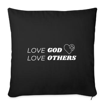Aimer Dieu aimer les autres Jésus-Christ - Housse de coussin décorative 45 x 45 cm - noir - Devant