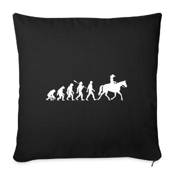 Evolution - Reiterin - Western Reiten - Sofakissenbezug 45 x 45 cm - Schwarz - Vorne