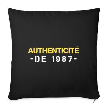 1987 cadeau humour anniversaire - Housse de coussin décorative 45 x 45 cm - noir - Devant