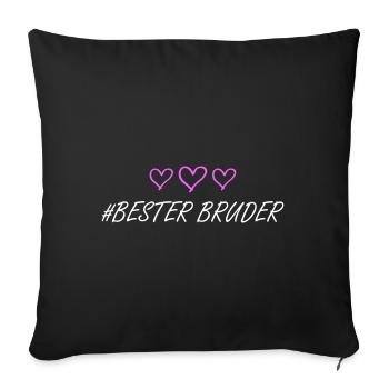 Meilleur frère Amour du cœur - Housse de coussin décorative 45 x 45 cm - noir - Devant