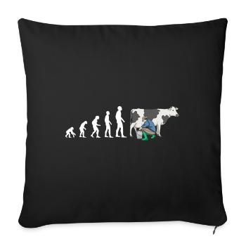 evolution Bauer Kuh Melken 2 - Sofa pillowcase 17,3'' x 17,3'' (45 x 45 cm) - black - Front
