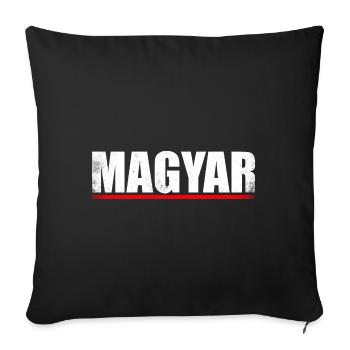 Magyar Proud Hongrie Rétro Hongrois - Housse de coussin décorative 45 x 45 cm - noir - Devant