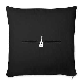 Guitar Acoustic Line - Sofa pillowcase 17,3'' x 17,3'' (45 x 45 cm) - black - Front