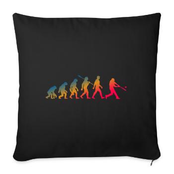 Evolution Baseball Batter - Sofakissenbezug 45 x 45 cm - Schwarz - Vorne